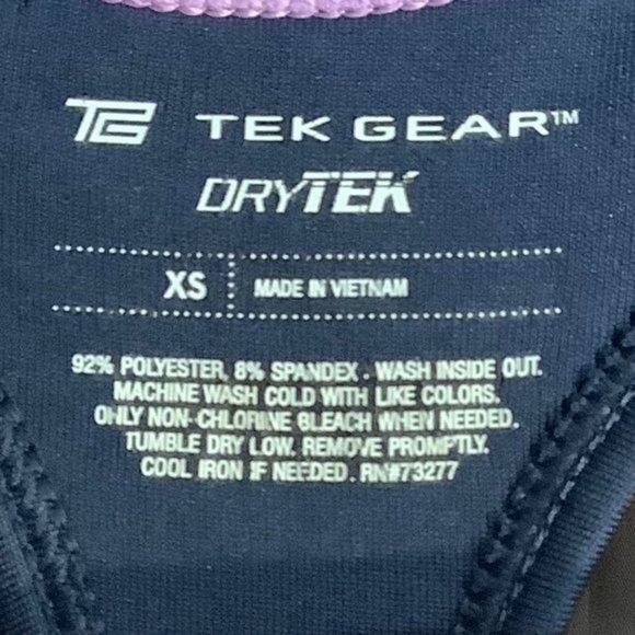 Tek Gear Women Blue Pink Yellow Watercolor Racerback Workout Tank Top Size XS - Picture 3 of 6